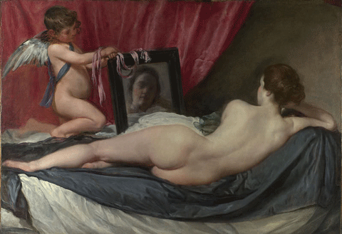 reproductie La Venus del espejo van Diego Velzquez